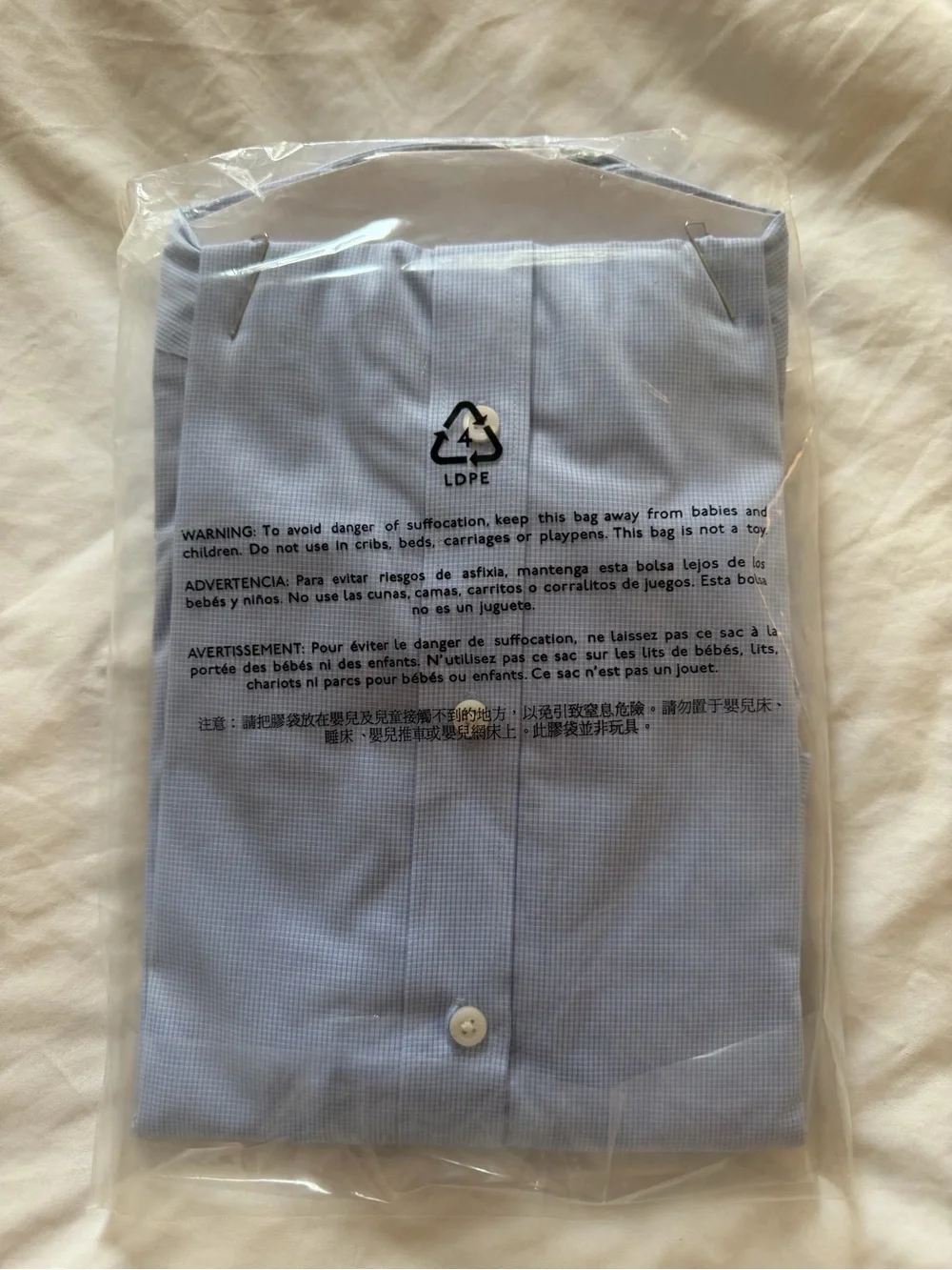 J. Crew Men's Light Blue Micro-Check Dress Shirt